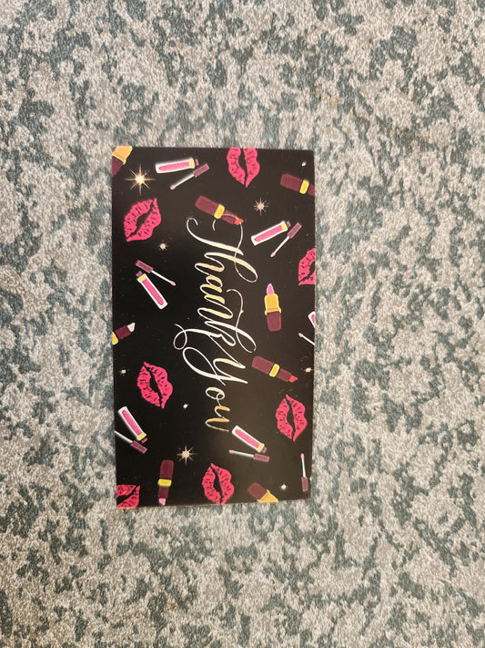 100 Thank you Lipstick and Lips Card