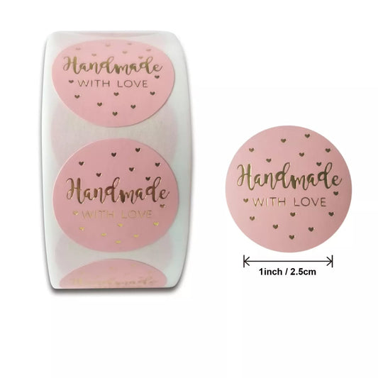 Handmade with love stickers for small businesses gifts florists