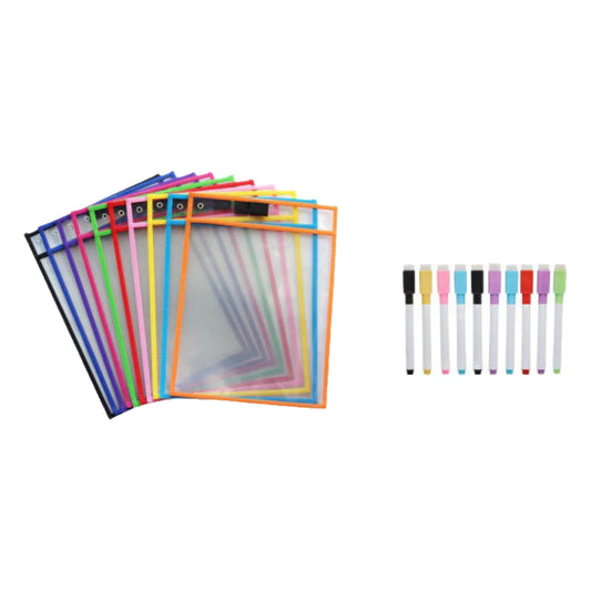 Dry eraser with markers